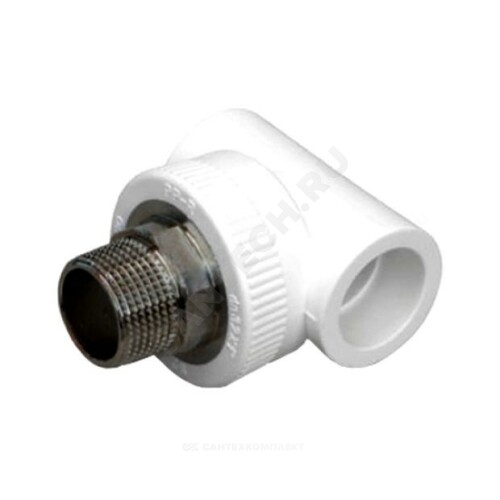 Тройник PP-R бел комб п/ключ Дн50х1 1/2" НР РосТурПласт 10761