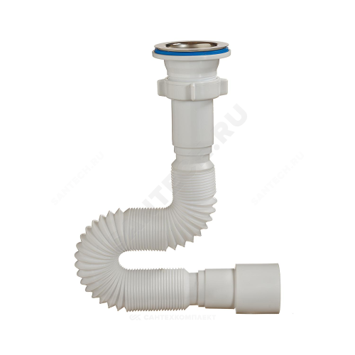 Сифон умыв/мойка гофр 1 1/2"x40/50 L=650мм нерж/сетка Орио А-3015