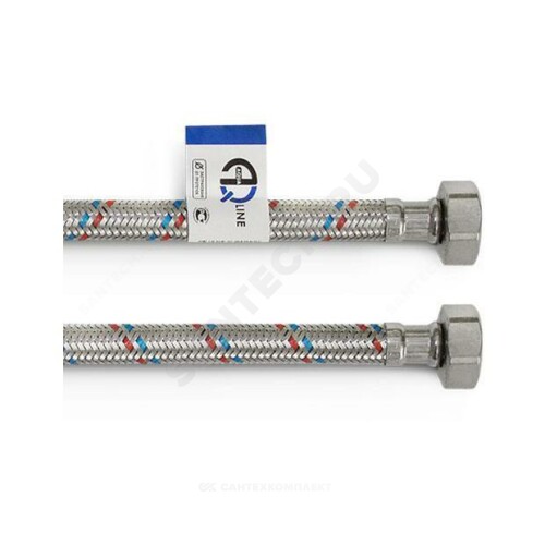 Подводка гибкая д/воды лат Н1/2"-Н1/2" L=1,2м AQUALINE 01419