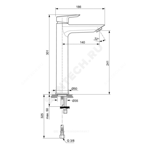 Смес/умыв TESI однор лит/изл Ideal Standard A6575AA