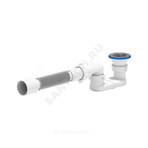 Сифон д/поддона плоск 1 1/2''x40 гофр 40х50 нерж/сетка АНИ Пласт E015