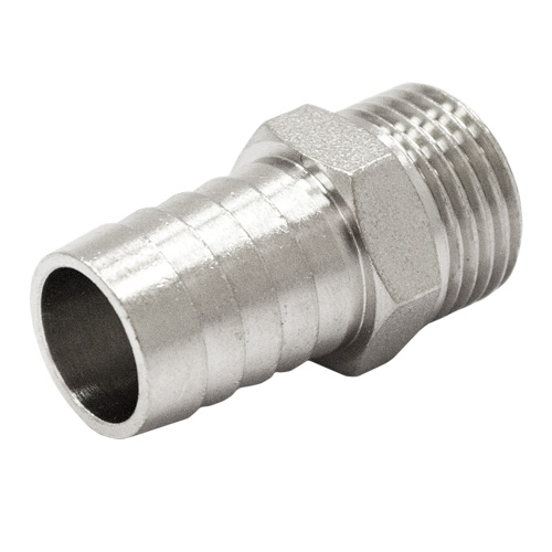 Штуцер для шланга 1/2" x 18 с НР никелир.