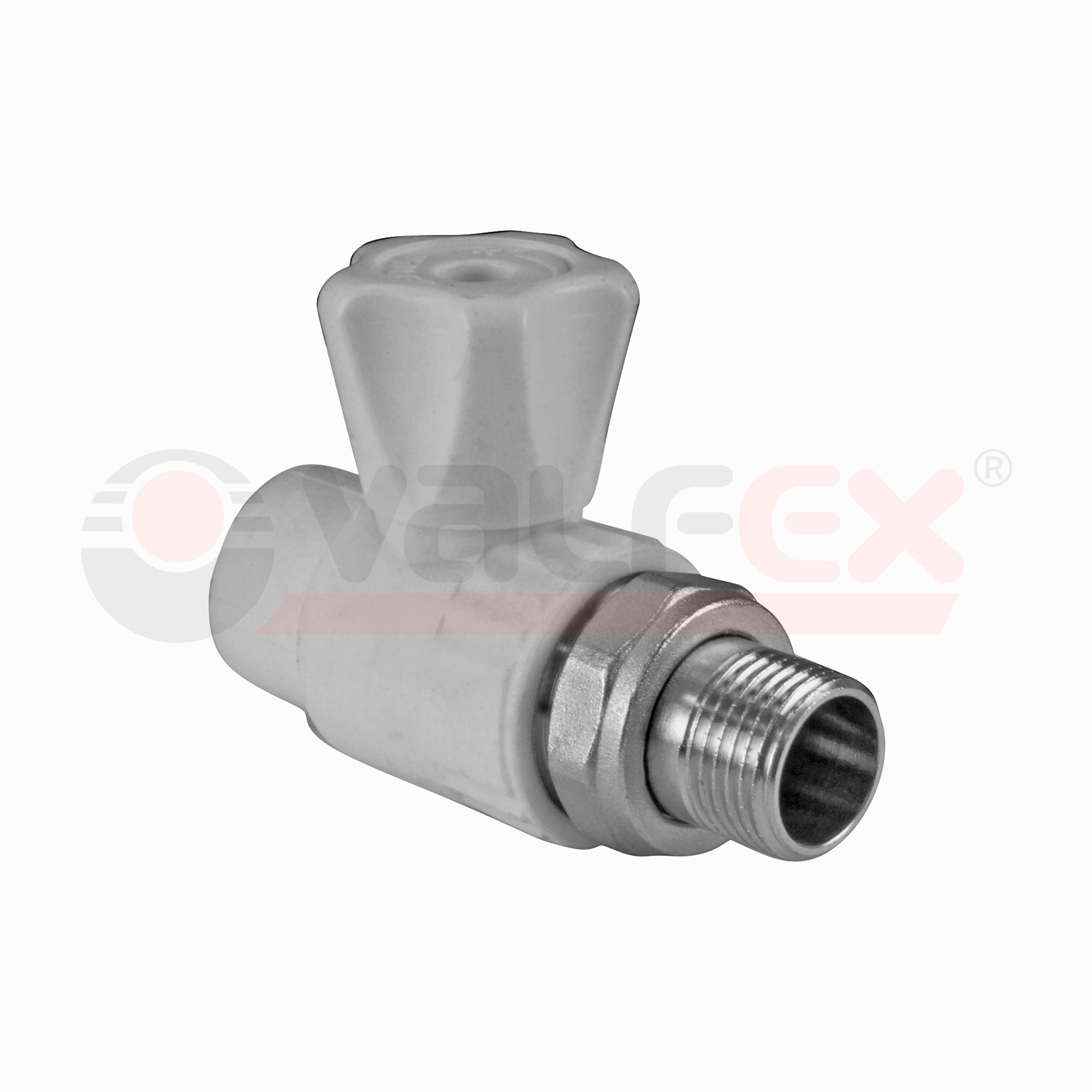 Кран шаровой для радиатора прямой 25х3/4" (50/10) (Valfex) ЗАВОД ВАЛФ-РУС СЕРЫЙ