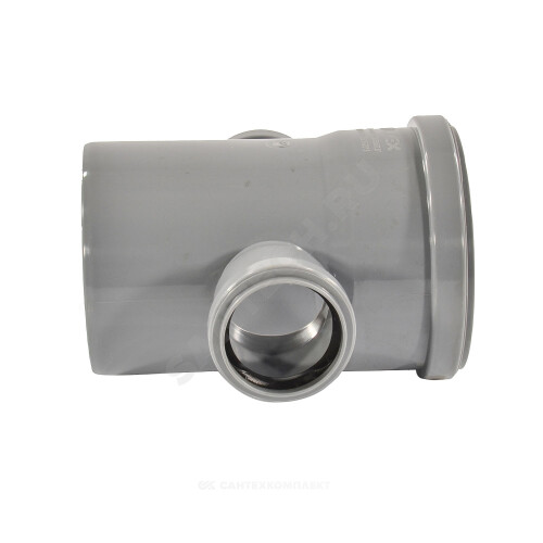 Крестовина PP-H 1-пл сер б/н Дн50х50х50х87гр в/к VALFEX 27205050