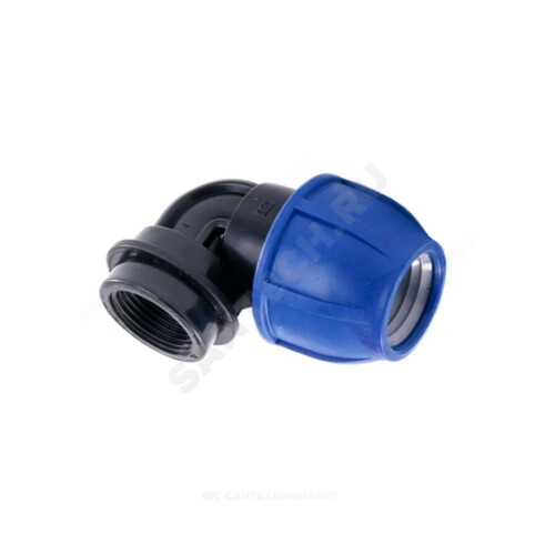 Отвод ПЭ компресс Дн20х3/4"х90гр ВР Ру16 РосТурПласт 11536