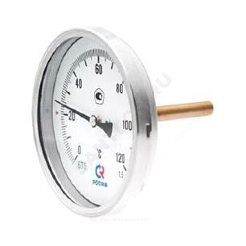 Термометр биметалл БТ-31.211 160С Дк63 L=64 G1/2" осевой Росма 00000002413