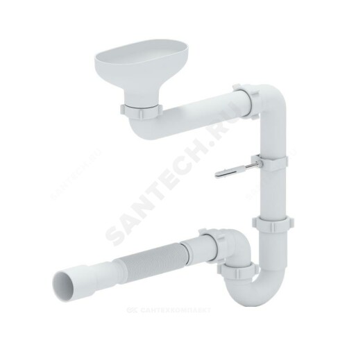Сифон труб разрыв струи смещ 1 1/2''x40 гофр 40х40/50 вып/воронка АНИ Пласт DR5015