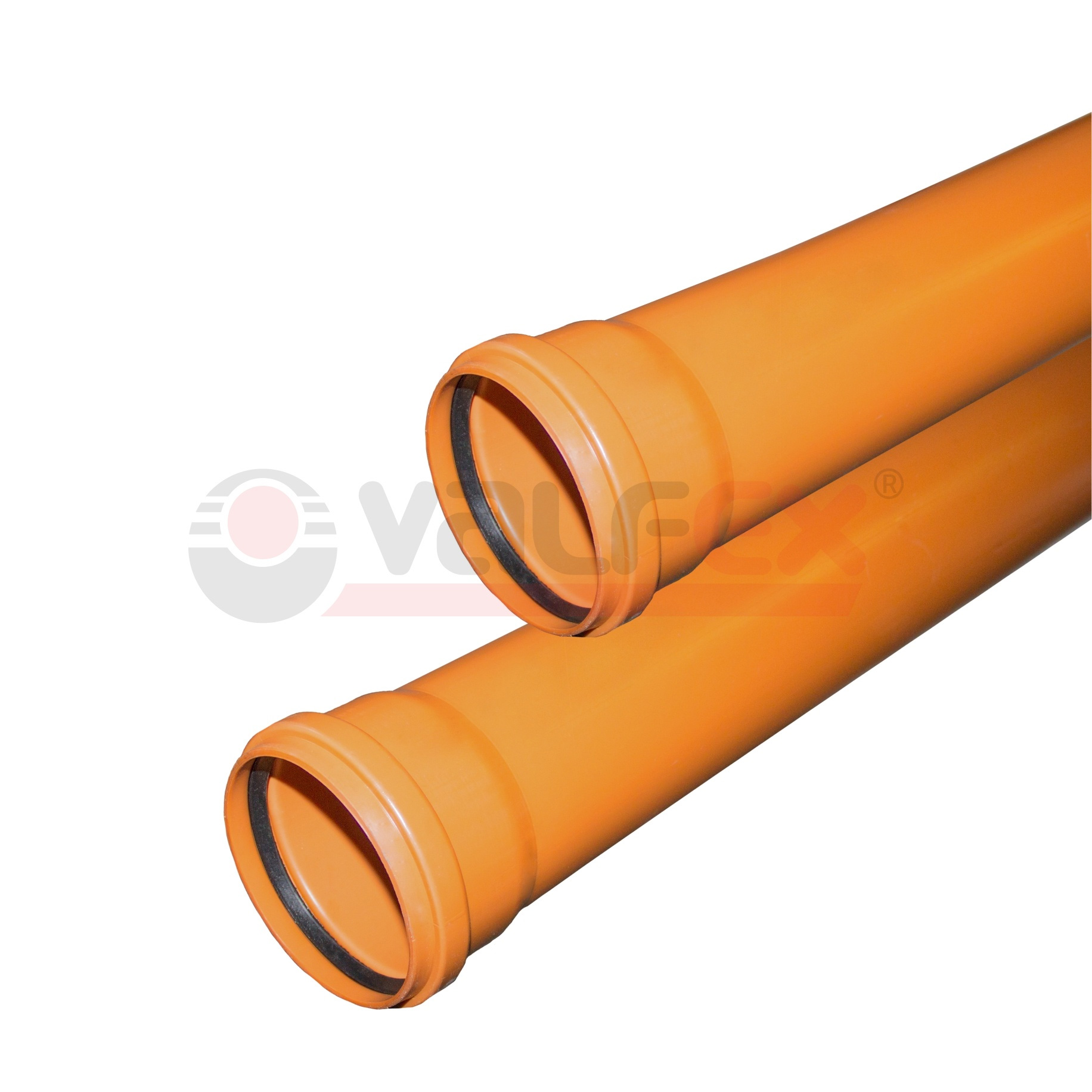Труба ф160 с раструбом L=6 м рыжая нар.канализ.толщ.ст.4.9 (2) VALFEX