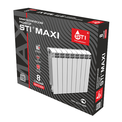 Радиатор BIMETAL STI MAXI 500/100 8 сек.