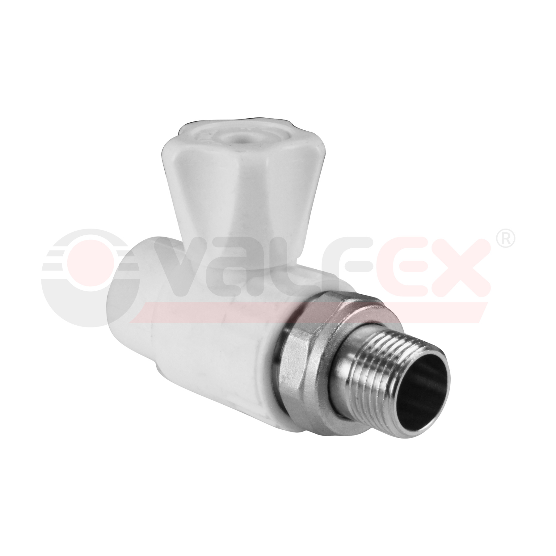 Кран шаровой для радиатора прямой 25х1/2" (50/10) (Valfex) ЗАВОД ВАЛФ-РУС БЕЛЫЙ