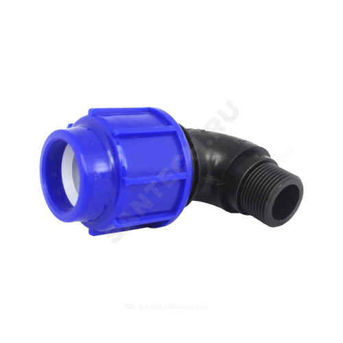 Отвод ПЭ компресс Дн20х1/2"х90гр НР ТПК-АКВА 50012012