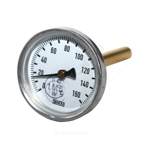 Термометр биметалл A50.10 160С Дк100 L=60 G1/2" осевой Wika 3905934 (36523044)
