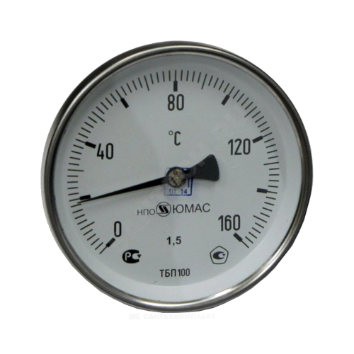 Термометр биметалл ТБП-Т 160С Дк100 L=100 G1/2" осевой НПО ЮМАС