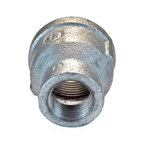 Муфта чугунная переходная оцинкованная Ду40х25 (1 1/2"х1") внутренняя резьба Fittex PLUS