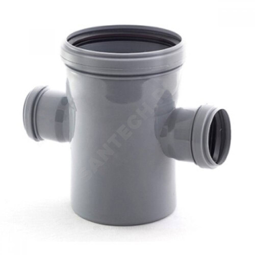 Крестовина PP-H 1-пл сер б/н Дн50х50х50х87гр в/к VALFEX 27205050