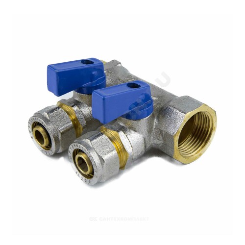 Коллектор лат шар/к син 1" м/р 4в Дн16 обжим мп 35мм Aquasfera 7015-04