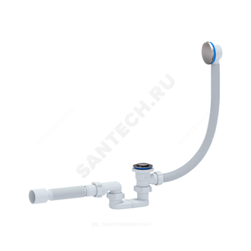 Сифон д/ванны плоск авт 1 1/2"x40 гофр 40х50 АНИ Пласт EC055