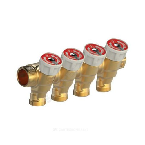Коллектор лат клап запорн 3/4" м/р 4в 1/2" ЕК н/р 35мм Giacomini R585CY064