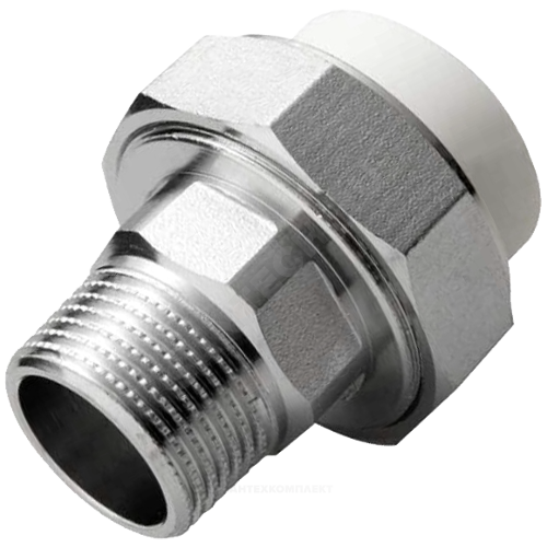 Муфта PP-R бел комб разъем Дн20х3/4" НР Китай