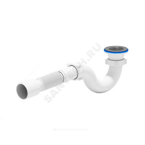 Сифон д/поддона труб 1 1/2''x40 гофр 40х50 нерж/сетка АНИ Пласт E115