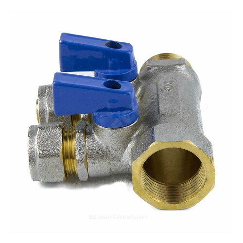 Коллектор лат шар/к син 1" м/р 2в Дн16 обжим мп 35мм Aquasfera 7015-03