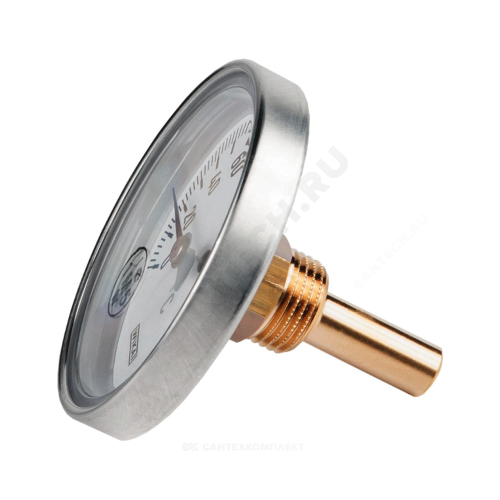 Термометр биметалл A50.10 200С Дк80 L=100 G1/2" осевой Wika 3905071 (36523029)