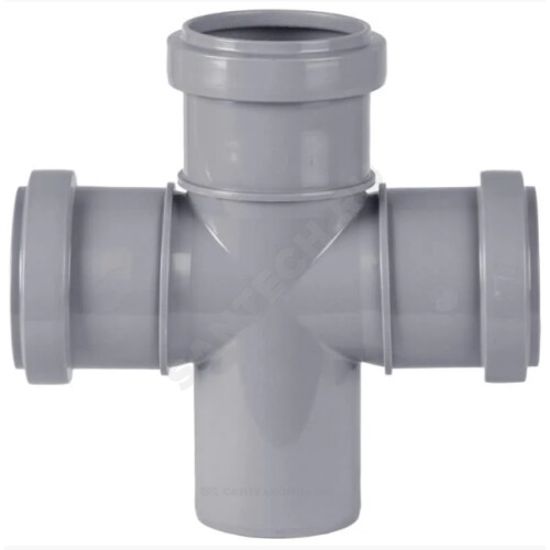 Крестовина PP-H 1-пл сер б/н Дн50х50х50х87гр в/к VALFEX 27205050