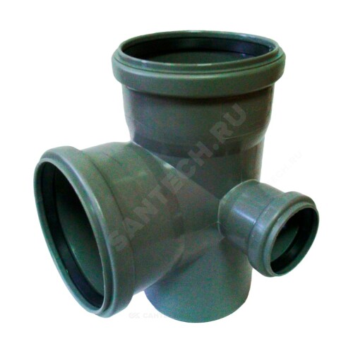 Крестовина НПВХ 2-пл сер б/н Дн110х110х50х87гр в/к лев ТУ 6-49-33-92 Агригазполимер