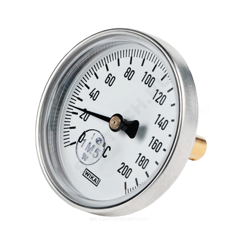 Термометр биметалл A50.10 200С Дк80 L=100 G1/2" осевой Wika 3905071 (36523029)
