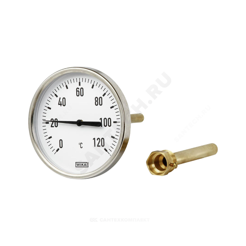 Термометр биметалл A50.10 120С Дк80 L=40 G1/2" осевой Wika 3901785 (36523019)