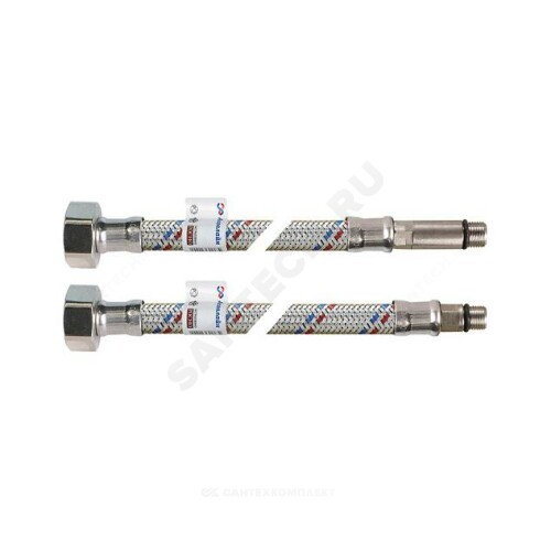 Подводка гибкая д/воды лат М10-Н1/2" L=2,0м пара д/смес AQUALINE 02359
