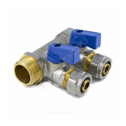 Коллектор лат шар/к син 1" м/р 2в Дн16 обжим мп 35мм Aquasfera 7015-03