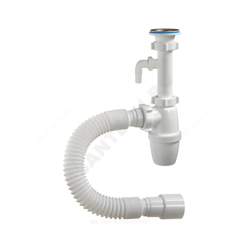 Сифон умыв бут 1 1/4"x40 гофр 40х40/50 отв нерж/сетка Орио А-32079