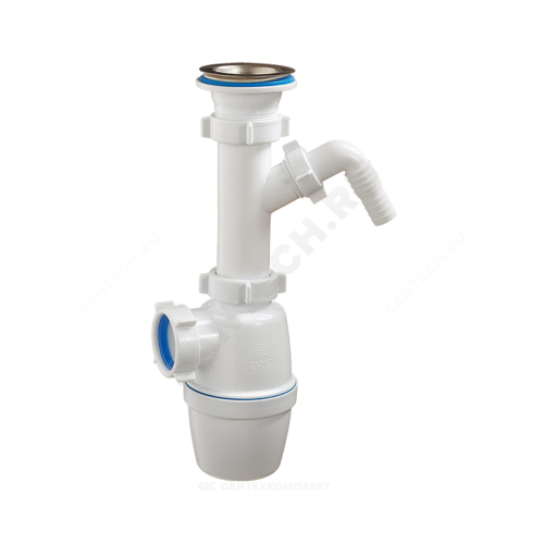 Сифон умыв/мойка бут 1 1/2"x40 отв нерж/сетка Орио А-4005