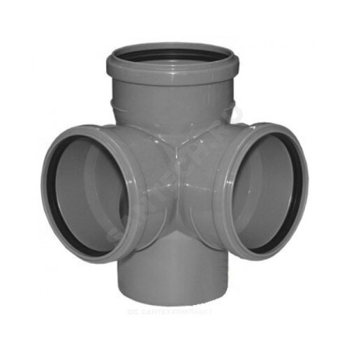 Крестовина PP-H 2-пл сер б/н Дн110х110х110х87гр в/к РосТурПласт 18299