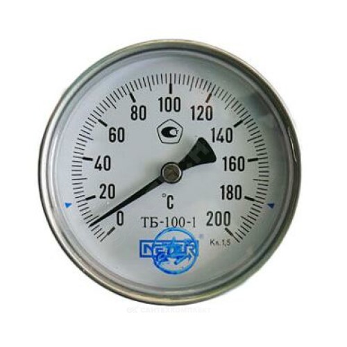 Термометр биметалл ТБ100 200С Дк100 L=100 G1/2" осевой Метер