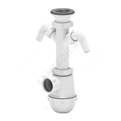 Сифон умыв/мойка бут 1 1/2"x40 2отв нерж/сетка АНИ Пласт A1100