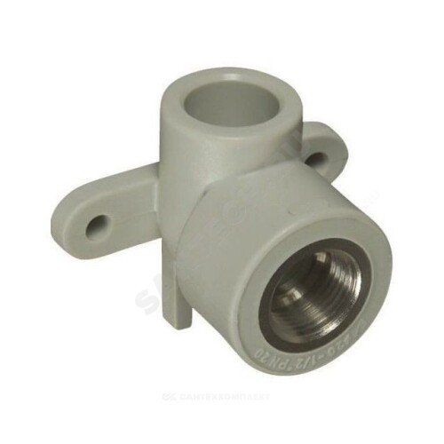 Угольник PP-R сер комб Дн25х1/2" ВР с креплением VALFEX 10120025Г
