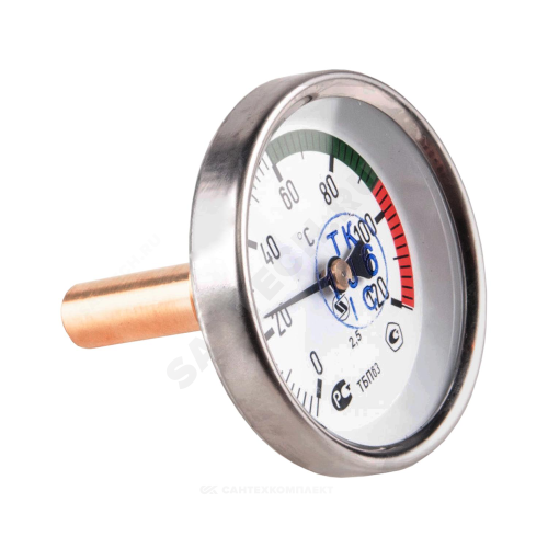 Термометр биметалл ТБП-Т 120С Дк100 L=50 G1/2" осевой ЗТП Минск