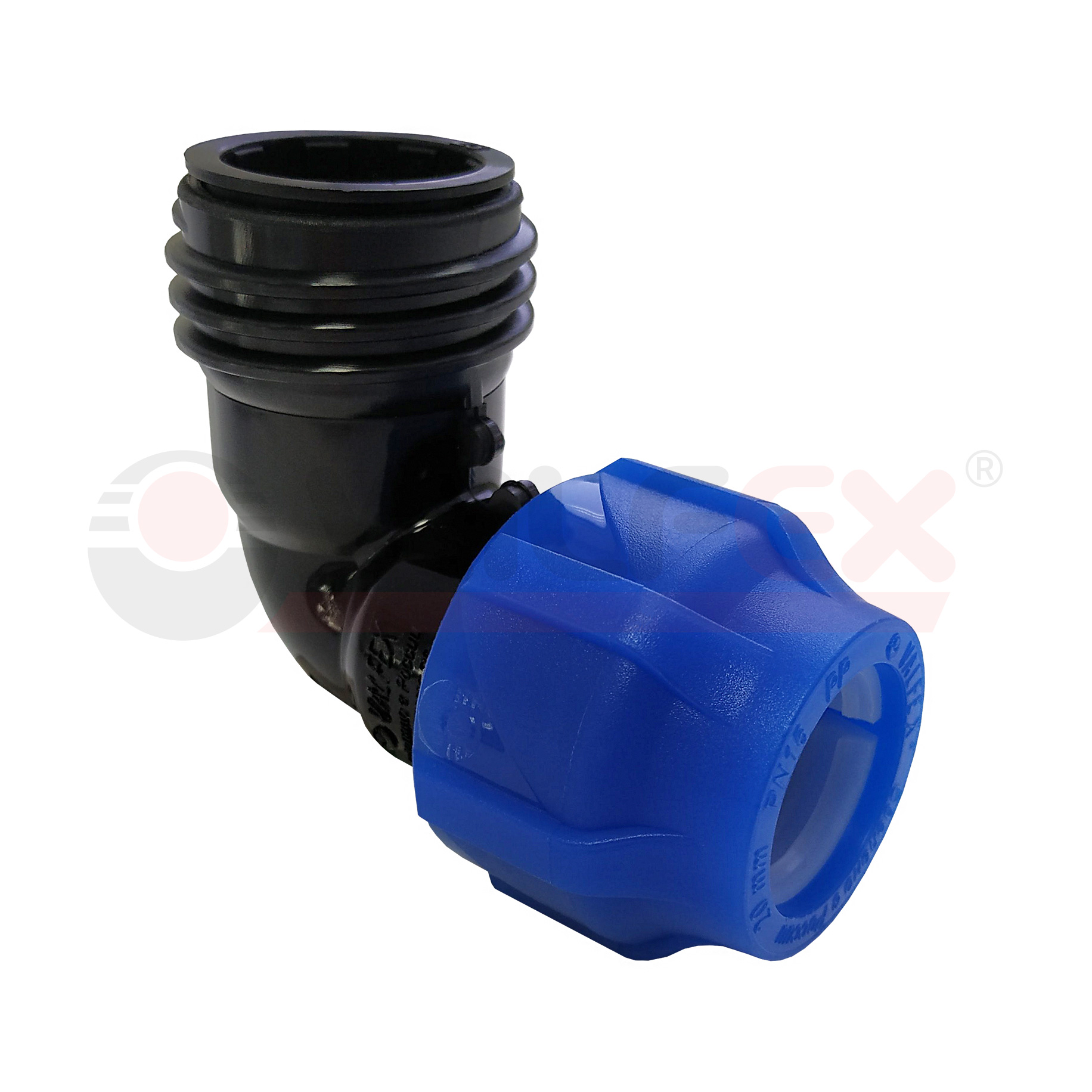 Отвод ПНД компрессионный с наружной резьбой 32х1 1/4" (60/12) VALFEX