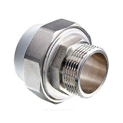 Муфта PP-R бел комб разъем Дн20х3/4" НР Китай