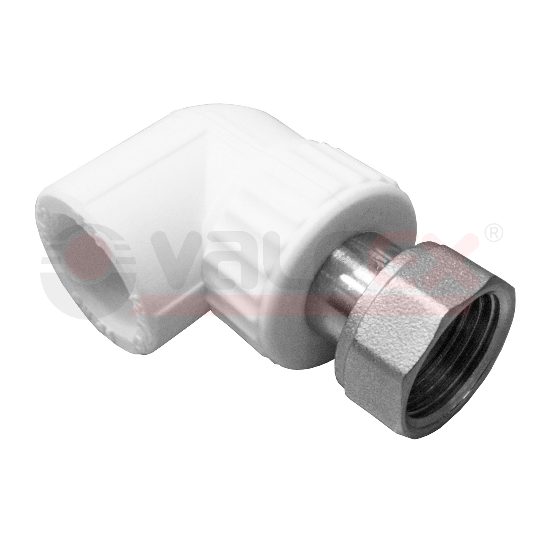 Угол с накидной гайкой 25х3/4" (80/20) (Valfex) БЕЛЫЙ