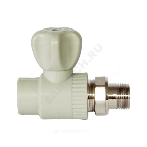 Кран PP-R сер шар Дн25х3/4" НР прям д/рад VALFEX 10149025Г