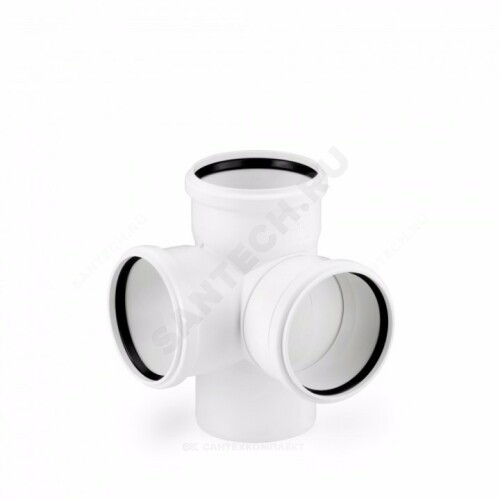 Крестовина PP-H 2-пл бел б/ш Дн90х90х90х87гр в/к Rehau 11237241003