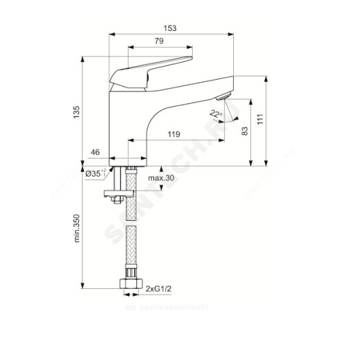Смес/умыв однор лит/изл FINE Vidima BA385AA