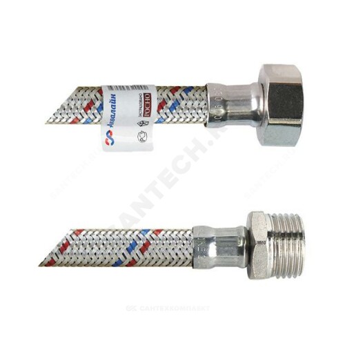 Подводка гибкая д/воды лат М1/2"-Н1/2" L=0,5м AQUALINE 01428