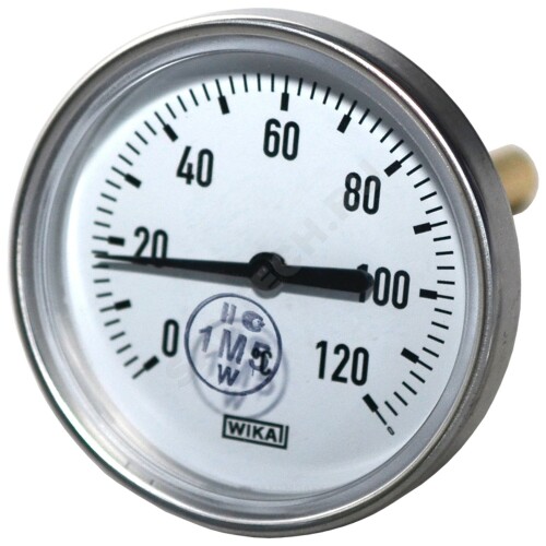 Термометр биметалл A50.10 120С Дк100 L=60 G1/2" осевой Wika 3901904 (36523041)
