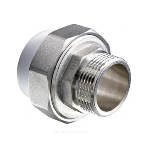 Муфта PP-R бел комб разъем Дн20х3/4" НР Китай