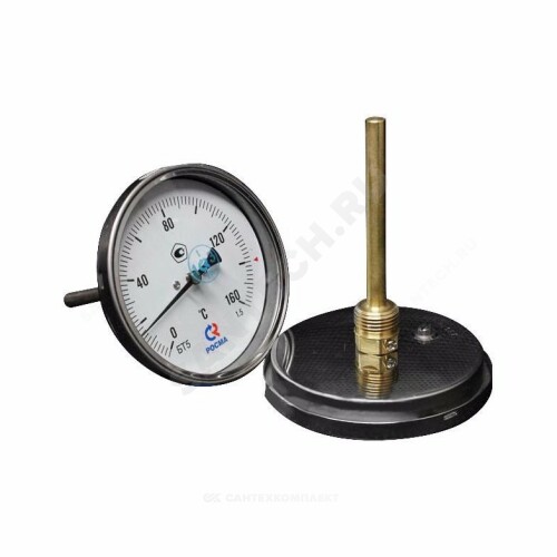 Термометр биметалл БТ-51.211 60С Дк100 L=46 G1/2" осевой Росма 00000002586