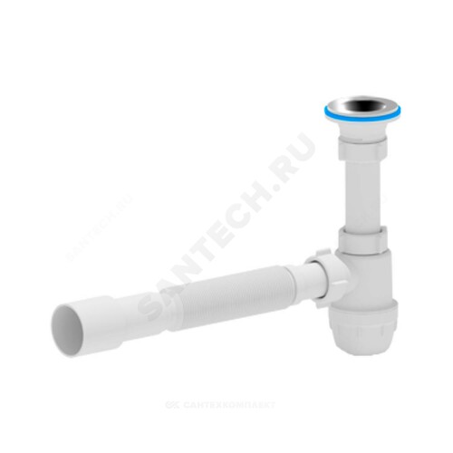 Сифон умыв бут 1 1/4"x32 гофр 32х40/50 нерж/сетка АНИ Пласт BM1016